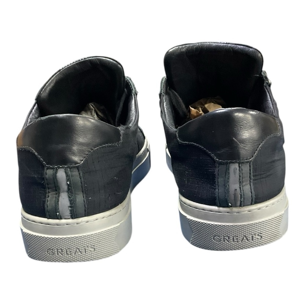 👟 Greats Brooklyn Black Leather Low-Top Sneakers Men’s Size 12 - Picture 6 of 8